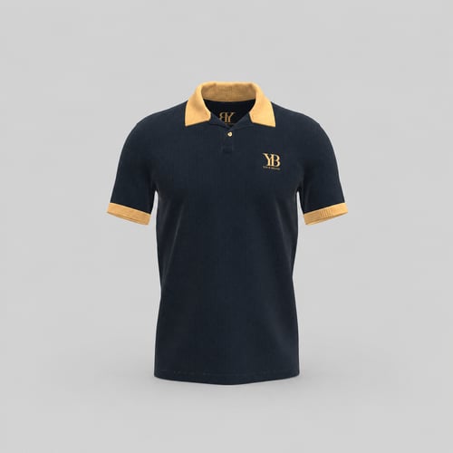 Navy Gold Premium Polo T-Shirt Mockup